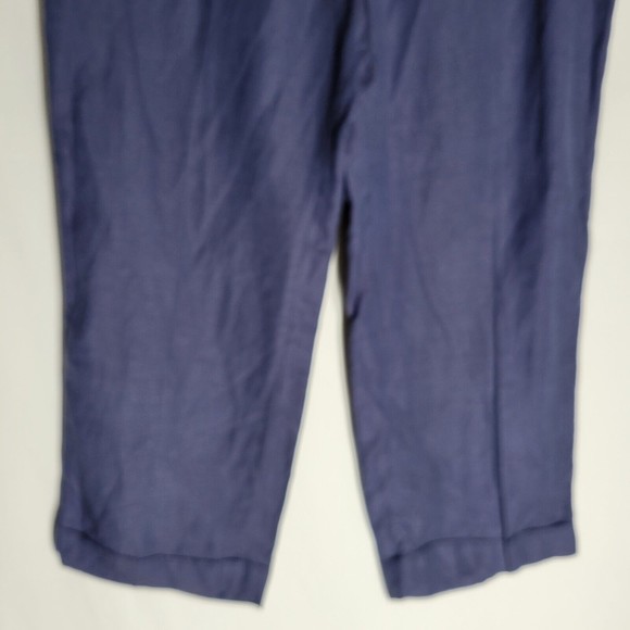 NWT LOFT Women's Pants Original Navy Blue Lightweight Linen Rayon Blend Size 16 - Picture 3 of 12